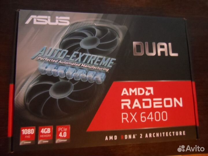 Видеокарта asus AMD Radeon RX 6400 dual-RX6400-4G