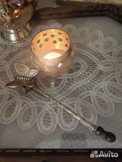 Латунный подсвечник, пламегаситель Германия