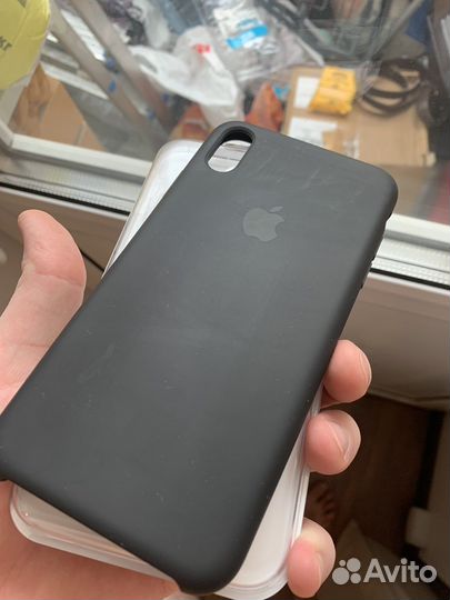 Чехол iPhone xs max Silicone case Black