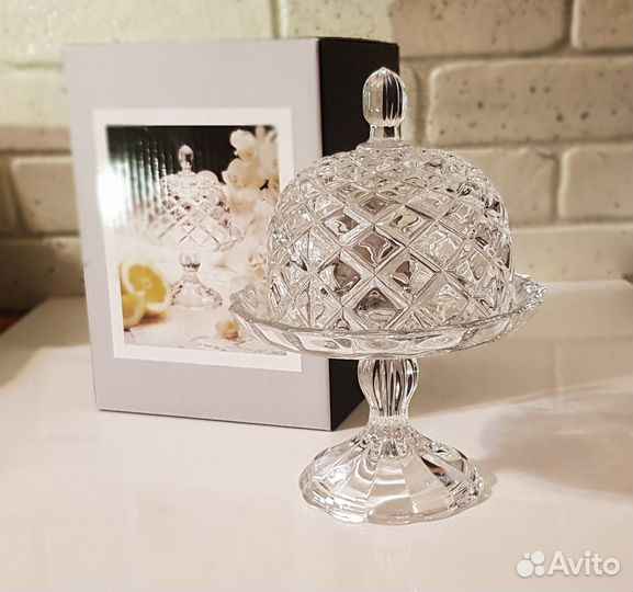 Хрусталь. Лимонница на ножке. Икорница лебедь