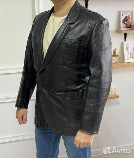 Кожаный пиджак мужской