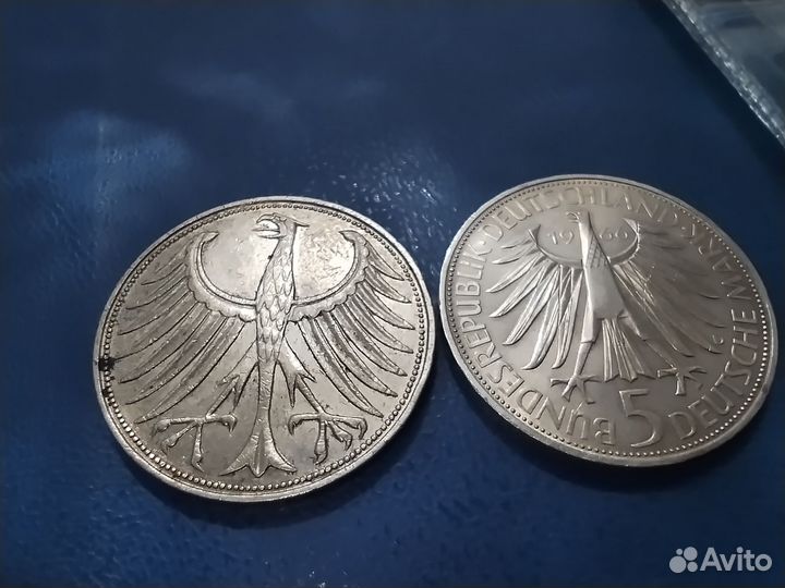 5 марок ГДР. Серебро