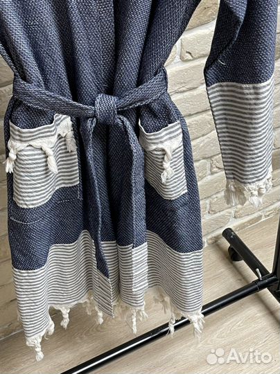 Халат женский с капюшон и полотенце Пештамаль