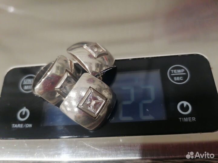 Комплект кольцо и серьги серебро