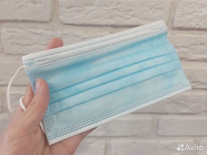 Маски медицинские 4-х слойные anti-bacterial 50 шт