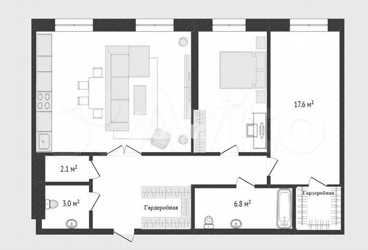 2-к. квартира, 93,5 м², 14/16 эт.
