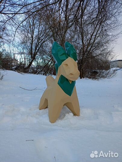 Полигогальная фигура из металла козлик