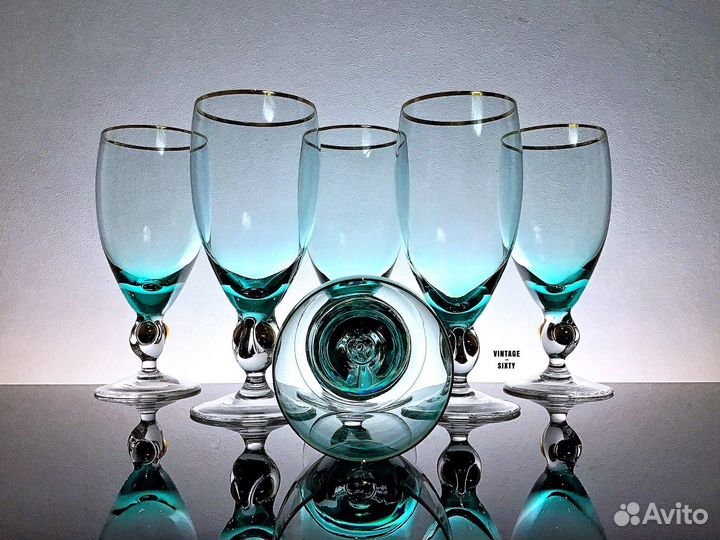 Фужеры бокалы Zlata Zuzana, Чехословакия, 60-е гг