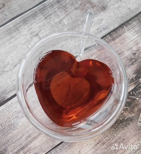 Кружка сердце двойные стенки