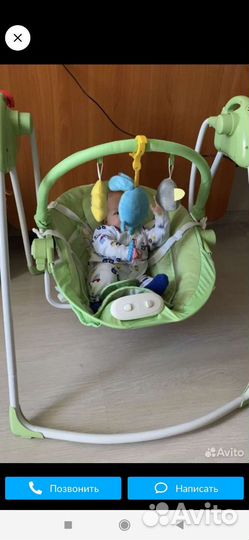 Детские электронные качели Babyton Funny time 2в1