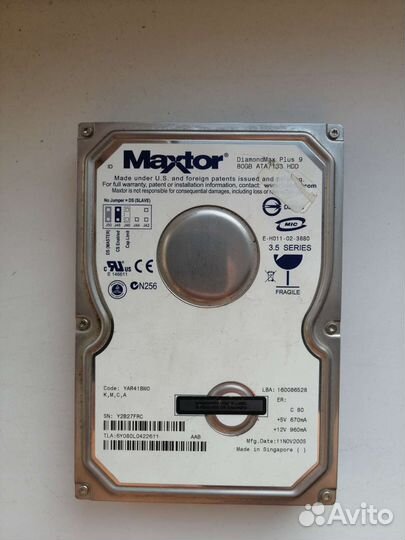 Жёсткий диск 80 gb ide Maxtor