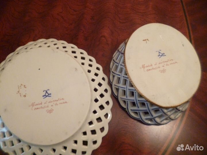 Овальная тарелка и сухарница. Севр. Франция