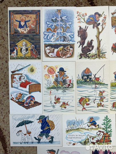 Открытки «Охота и рыбалка» СССР 1968 г