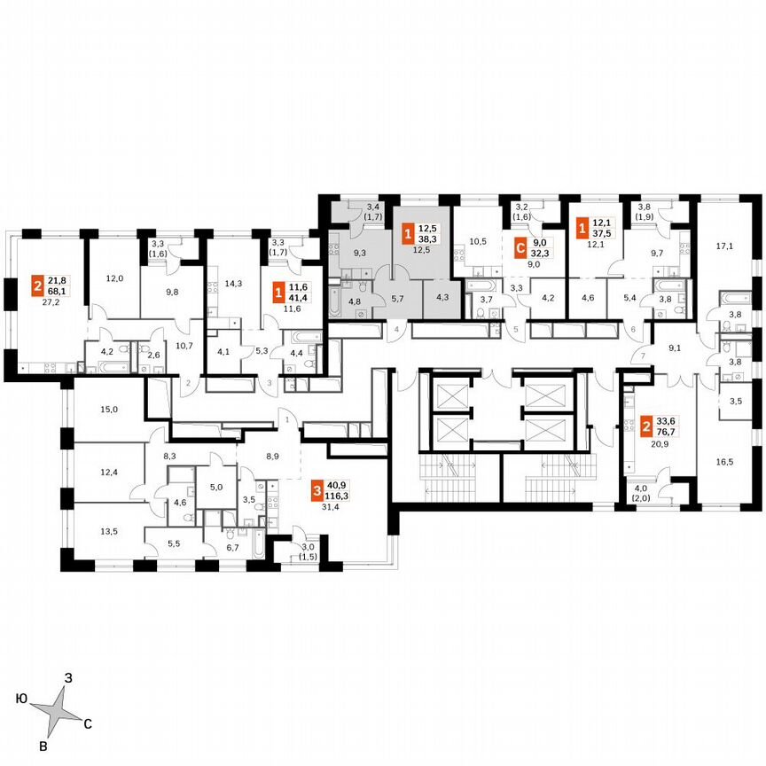 1-к. квартира, 38,4 м², 41/41 эт.
