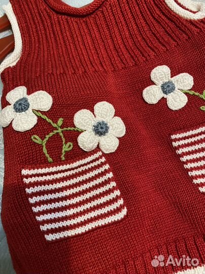 Платье вязаное 68-74