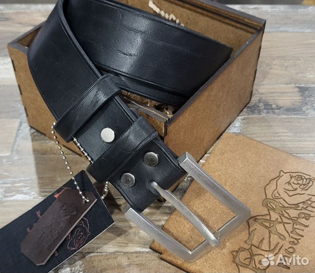 Мужской ремень из натуральной кожи ручной работы