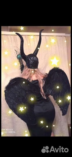 Прокат Костюм Малифисенты рога крылья посох