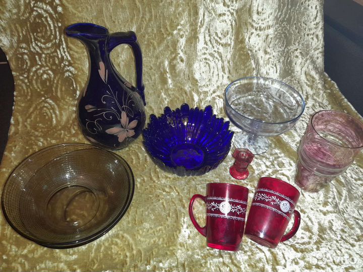 Посуда ссср,цветное стекло,керамика