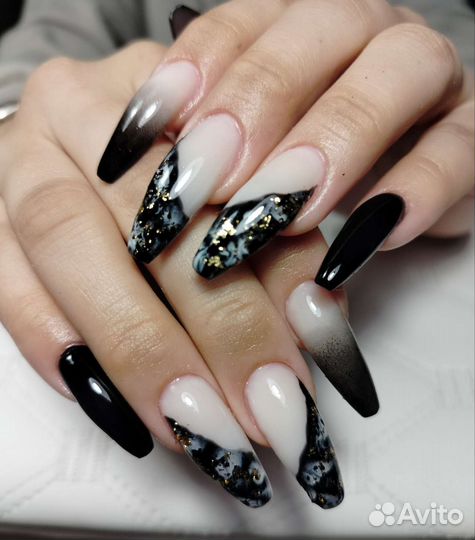 Маникюр-укрепление гелем - однотонное покрытие