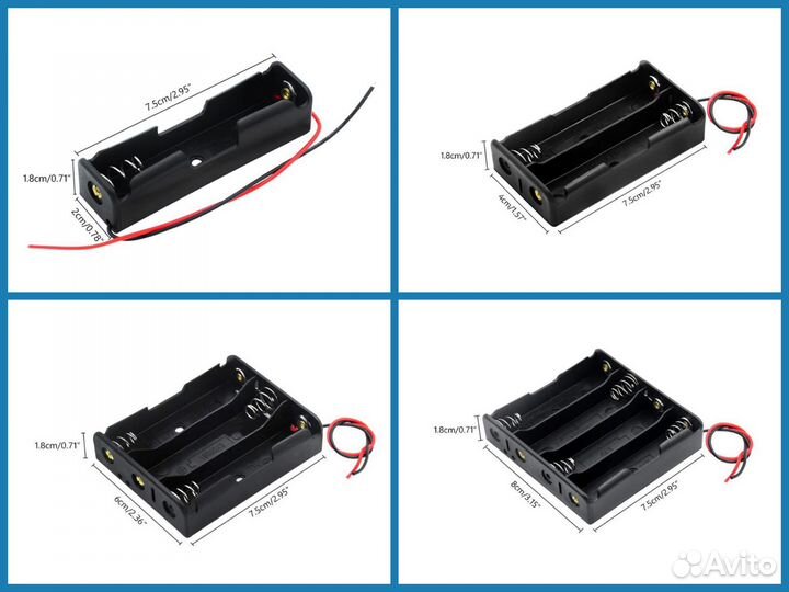 Держатели, холдер для 18650 с контактами разные
