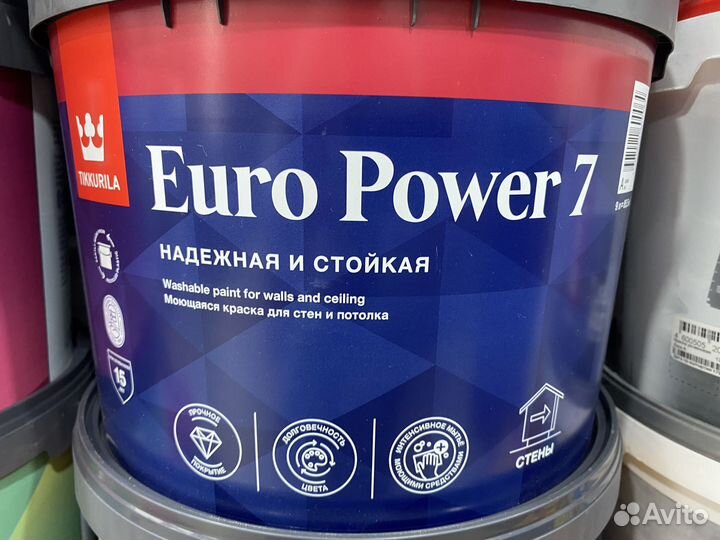 Краска tikkurila euro power 7 9 лит Тиккурила