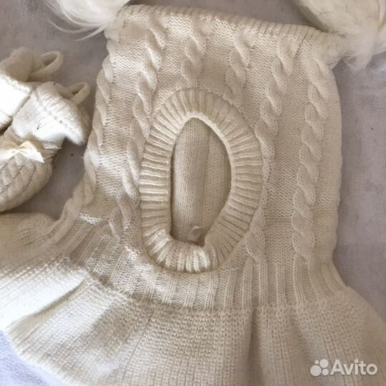 Шапка шлем и варежки Little Stars (зима)