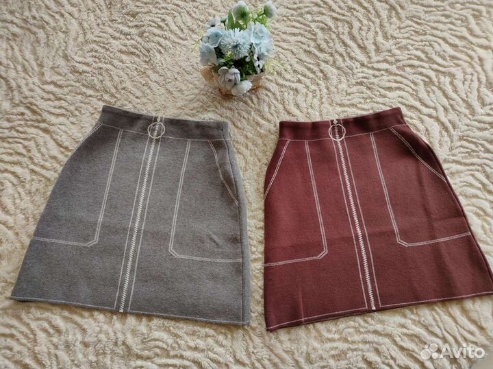 Юбка вязаная теплая