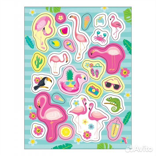 100 наклеек. Фламинго