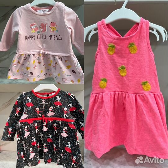 Пакет платьев для девочки 74-80 размер