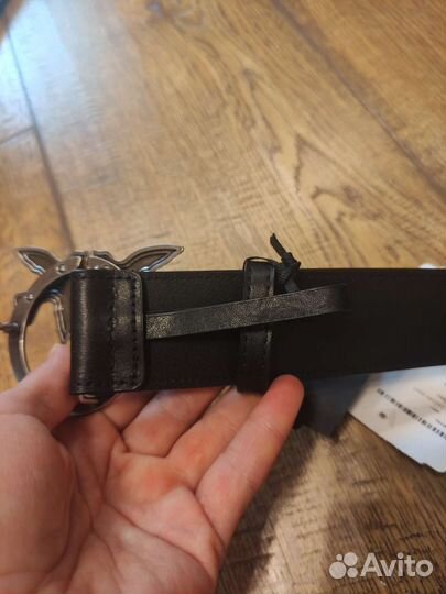 Ремень черный Pinko XS оригинал кожаный шир 4 см