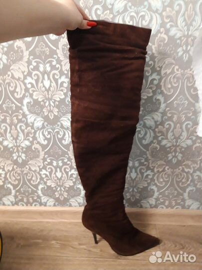 Сапоги замшевые