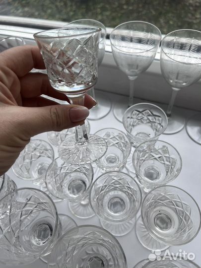 Хрустальные рюмки на ножке СССР