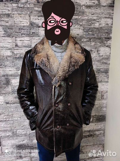Зимняя Кожаная куртка мужская 48 50