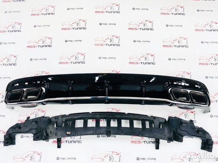 Хром диффузор + Black насадки S-Coupe C217 S63