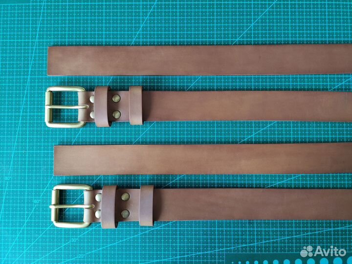 Ремень из натуральной неокрашенной кожи