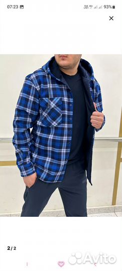 Рубашка мужская теплая на флисе 62р