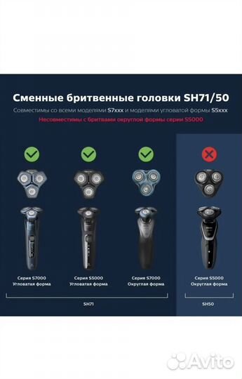 Бритвенные головки SH71/50