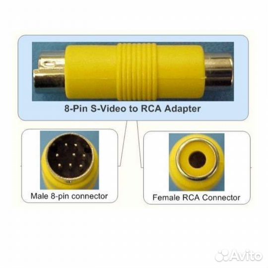 Переходник 8PIN S-video to RCA(F) S-Video на 1RCA