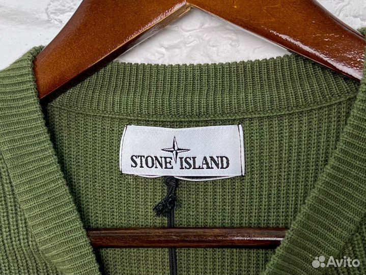 Свитер stone island ribbed olive green 22SS