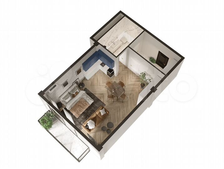 Апартаменты-студия, 60,4 м², 3/7 эт.