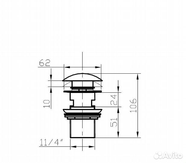 Донный клапан Bronze de Luxe scandi 21971/1BR, бр