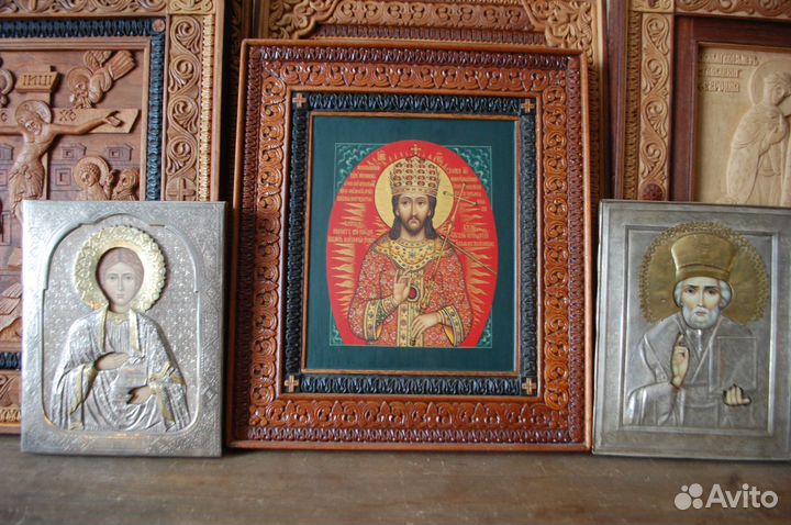 Икона,Старинные оклады.Николай. Пантелеймон