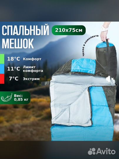 Спальный мешок новый Green Glade Atlas 210x75 см