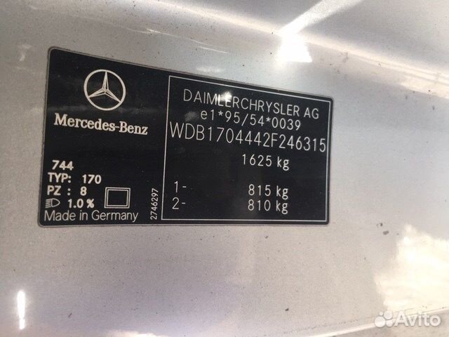 Разбор на запчасти Mercedes SLK R170