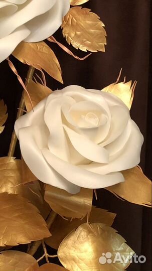 Торшер «Роза белая в золоте»