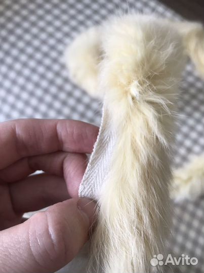 Меховая кроличья опушка для капюшона