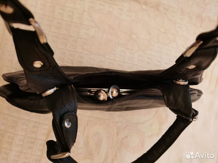 Сумка женская натуральная кожа черная