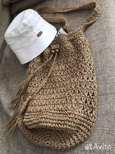 Сумка новая вязаная из натурального джута