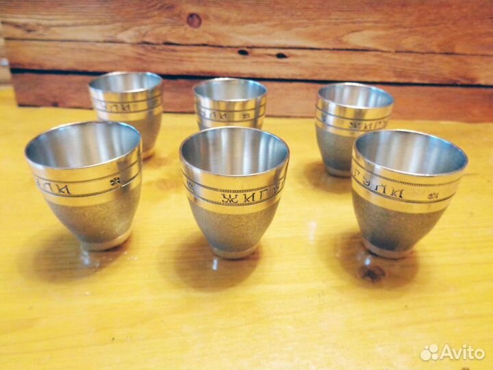 Стопки мельхиор/позолота, винтаж СССР