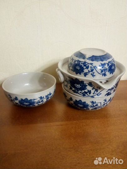 Дорожная гайвань с тремя пиалами